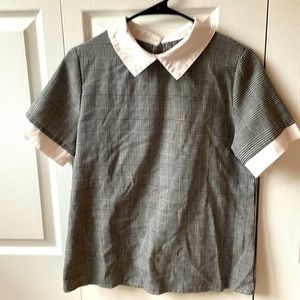 Plaid Dress Shirt with White Collar